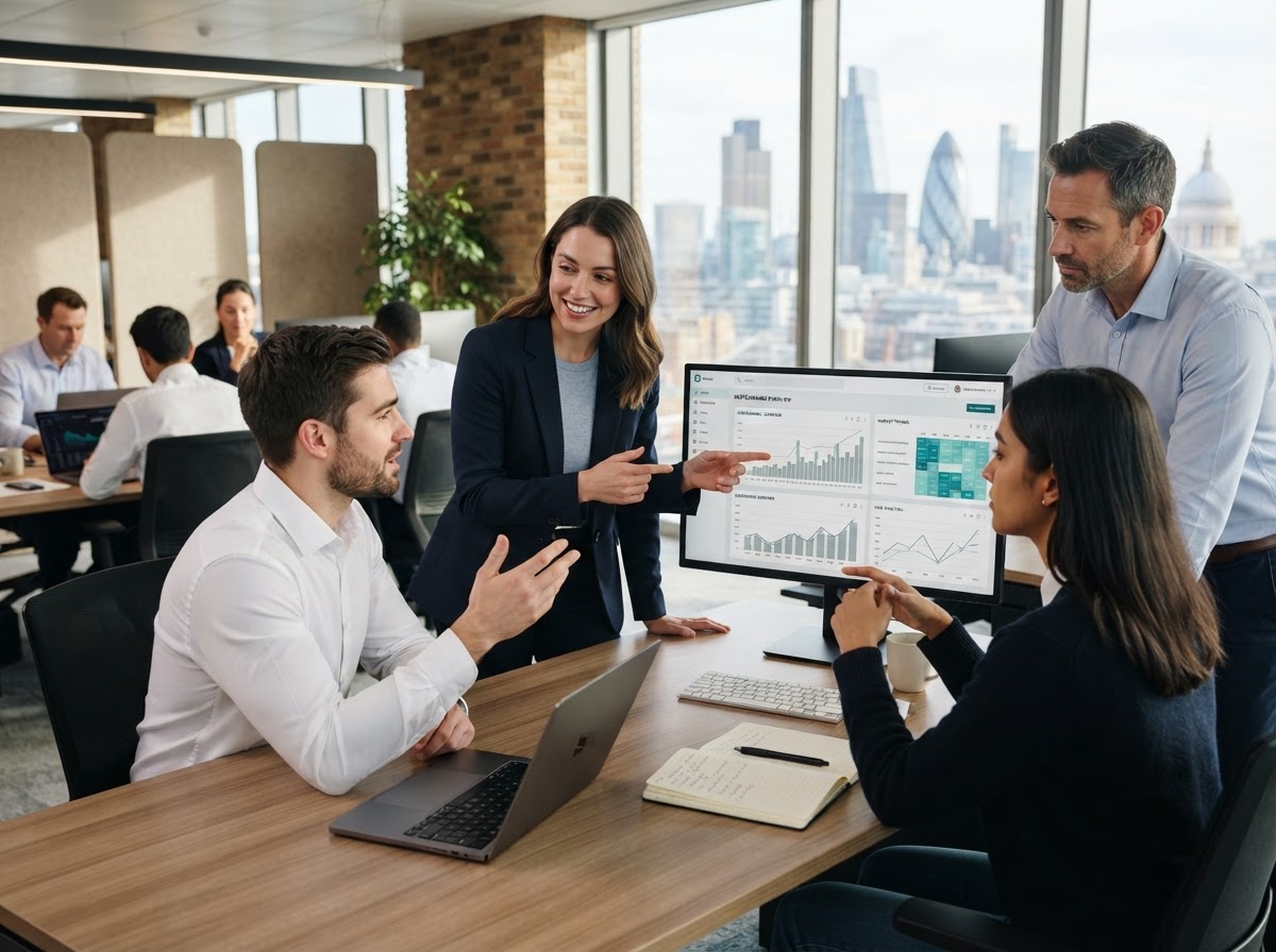 PropervestAI analyst reviewing risk-adjusted portfolio data on screen